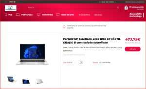 Portátil HP EliteBook x360 1030 G7 TÁCTIL GRADO B con teclado castellano