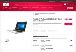Portátil HP Probook 650 G5 GRADO B tecl. num. castellano