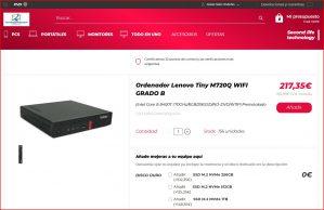 Ordenador Lenovo Tiny M720Q WIFI GRADO B -ampliable-